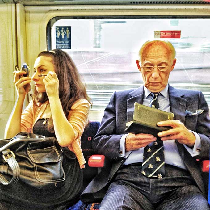 One of a series of 20 iPhone London Underground portraits